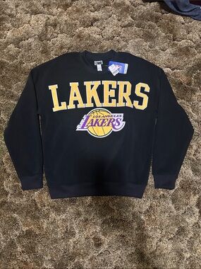 NBA Los Angeles Lakers Black Crewneck with Gold & Purple Logo
